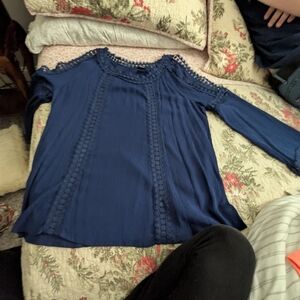 Elegant Navy Blue Women's Top